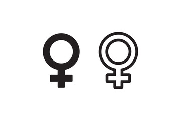 simple gender symbol silhouette icon vector isolated in white background