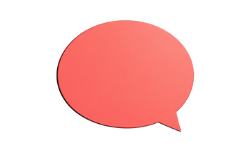 Red speech bubble icon on transparent background. It's simple clean with space for text or design