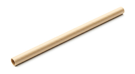 Obraz premium Light brown cardboard tube with a simple sturdy design, isolated on white for DIY project guides.