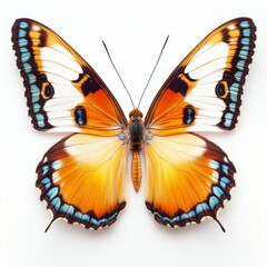 Fototapeta premium Vibrant Orange and Blue Butterfly with Detailed Wing Patterns