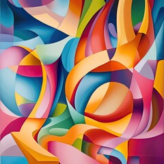 Obraz premium Abstract dynamic composition of vibrant colors and shapes