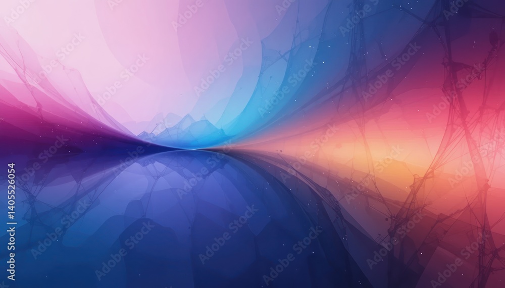 Poster dynamic abstract wave patterns digital art colorful gradient design artistic environment wide view v