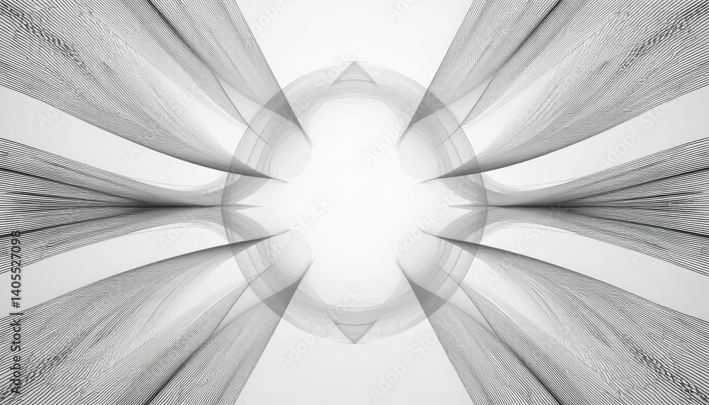 Poster dynamic motion abstract art digital space graphic design minimalist aesthetic central perspective co