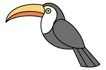 Cartoon Toucan Bird Vector Illustration With Distinctive Bill Design And Outline © pankajkumar