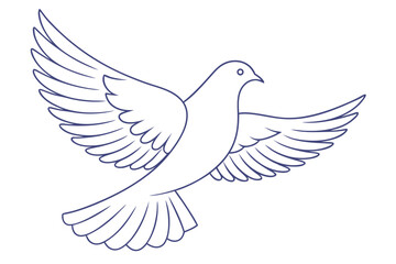 Flying Dove Outline Vector Illustration Symbol Of Peace And Freedom Celebration Design