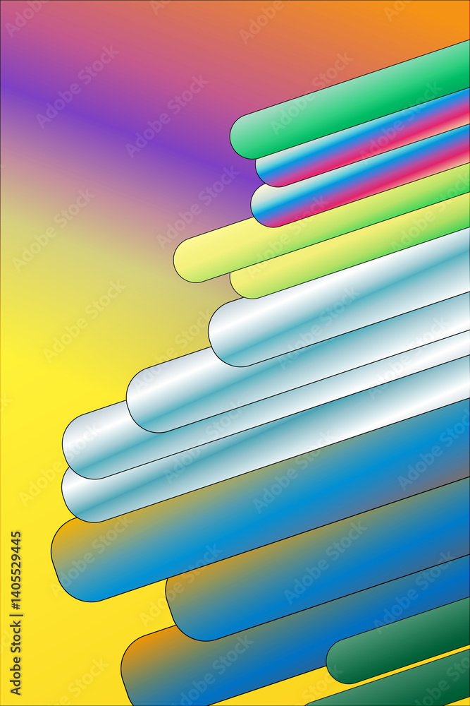 Poster spectrum abstract background. abstract smooth stripes with a spectrum of blurred colored lines in va