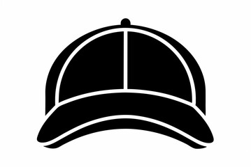 baseball cap front view design silhouette vector