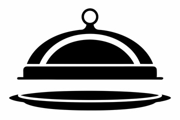 cake stand with lid silhouette vector illustration