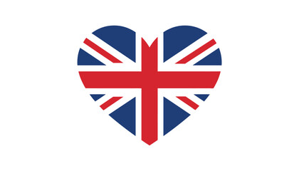 Union Jack flag in a heart shape.