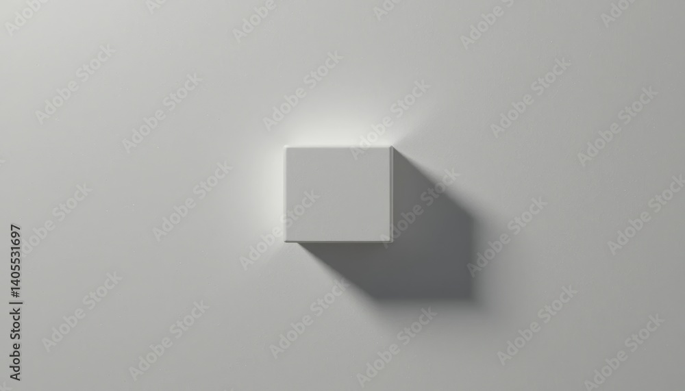 Poster minimalist white cube displaying soft light indoor space digital art modern design perspective view 