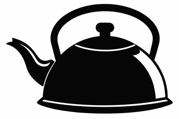 kettle whistling silhouette vector illustrationb