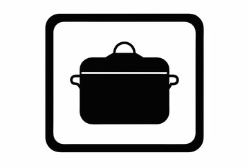 pot holder square silhouette vector illustration
