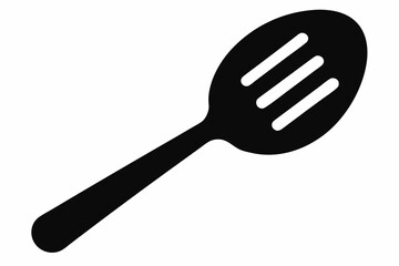 slotted spoon silhouette vector illustration black