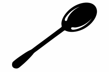 slotted spoon silhouette vector illustration black