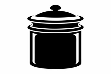 spice jar with lid silhouette vector illustration