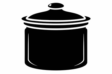 spice jar with lid silhouette vector illustration