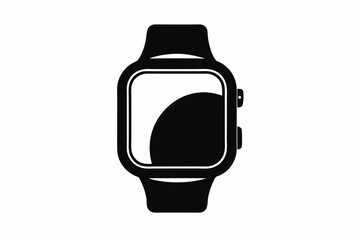 smartwatch with strap silhouette vector illustration