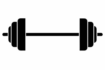 barbell silhouette vector black and white with white