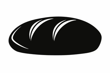 bread loaf silhouette vector black and white with white