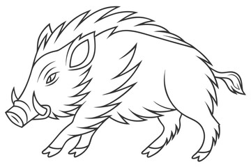Stylized Outlined Wild Boar Illustration Vector Image For Digital Design Projects