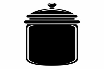 glass jar with lid silhouette vector black and white