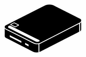 Fototapeta premium portable ssd drive silhouette vector illustration