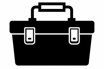 toolbox silhouette vector black and white with white