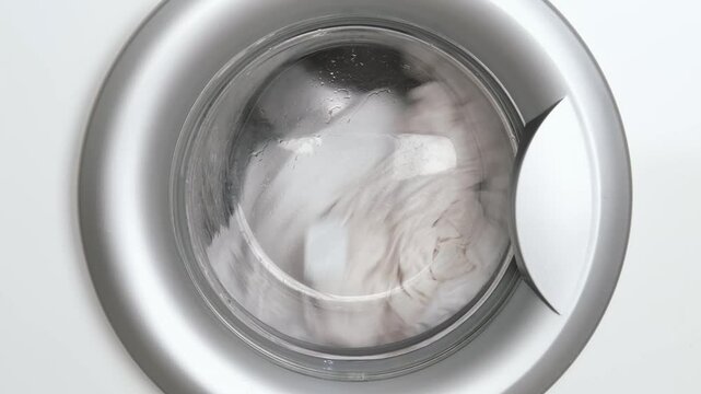washing machine with white laundry