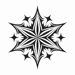 black and white star