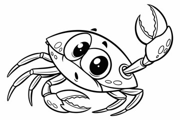 cartoon crab on white background