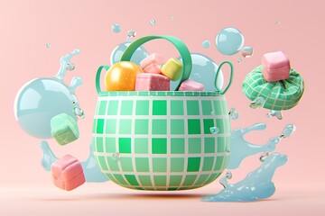 Fototapeta premium Candy Basket Floating Design