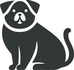 Black dog vector illustration.