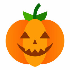 Halloween pumpkin icon vector on white background.