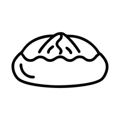 curry bun. food icon. bread