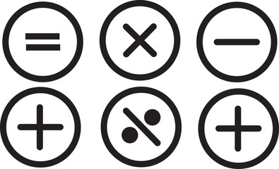 Plus, minus icon  set. Add  and Subtract Icons. Set of plus and minus symbols in circular and square shapes . math icon. Plus, minus, multiply, math icon. Plus, minus, multiply
