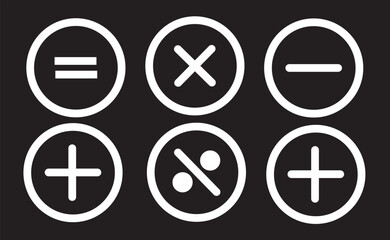 Plus, minus icon  set. Add  and Subtract Icons. Set of plus and minus symbols in circular and square shapes . math icon. Plus, minus, multiply, math icon. Plus, minus, multiply
