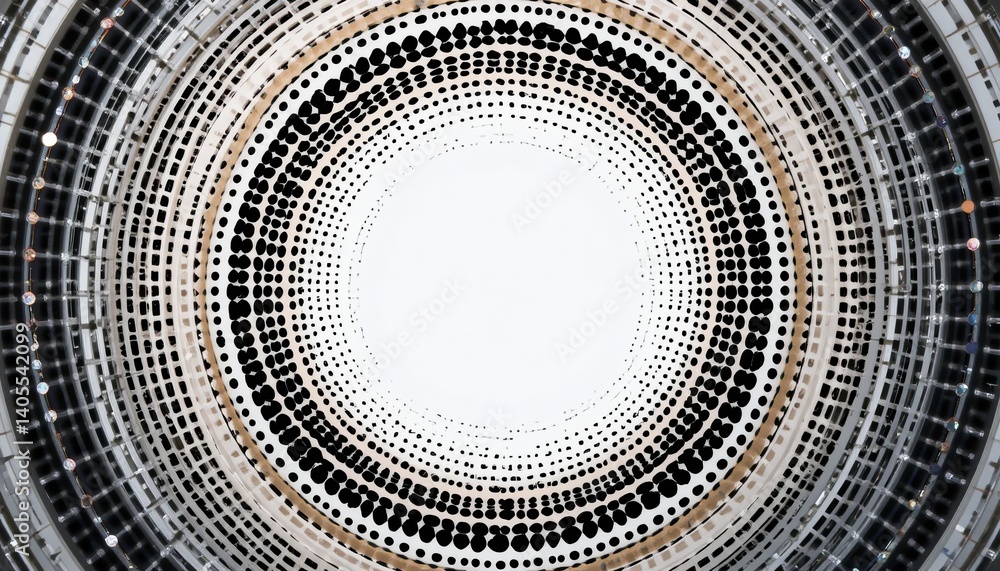Aufkleber dynamic circular pattern design abstract art digital illustration modern aesthetic centered perspect
