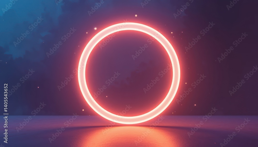 Poster dynamic neon circle animation digital space motion graphics futuristic environment 3d viewpoint visu