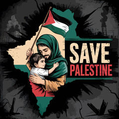  save Palestine vector design illustration.
