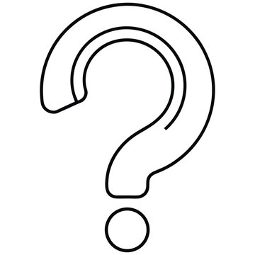 recommend clip art: Question mark flat icon vector Silhouette Line art illustration 