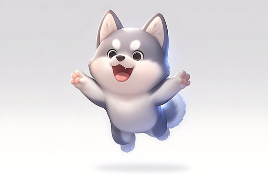 Cute Husky in Flight