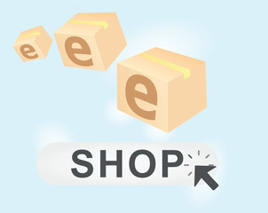 E buy cart concept. vector