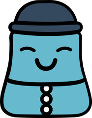 blue colour funny emoji with hat