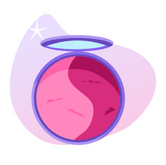 vector illustration of blush on makeup with mirror