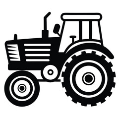 Tractor Illustration Bold and Simple Farm Vehicle Design