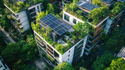 Sustainable Urban Architecture with Green Roofs and Solar Panels