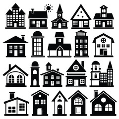 church and building set vector	
