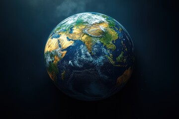 Planet Earth seen from space showcasing diverse continents and oceans in vibrant colors against a dark backdrop