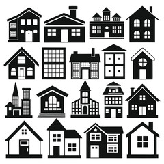 church and building set vector	
