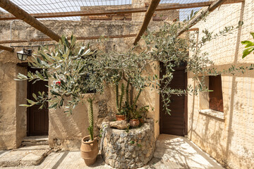 Big plants at Moni Preveli Monastery in Preveli, Crete, Greece